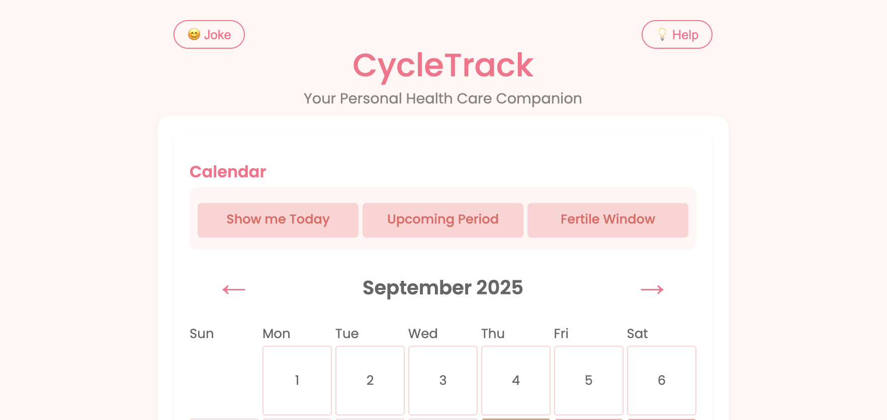 CycleTrack - Menstruation Website with AI Integration